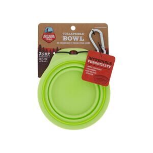 Arcadia‎ Trail 16oz Collapsible Dog Bowl Yellow Carabiner Clip Travel Walk Hike